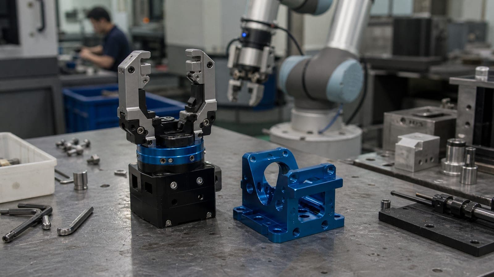 Anodised aluminium robotics components