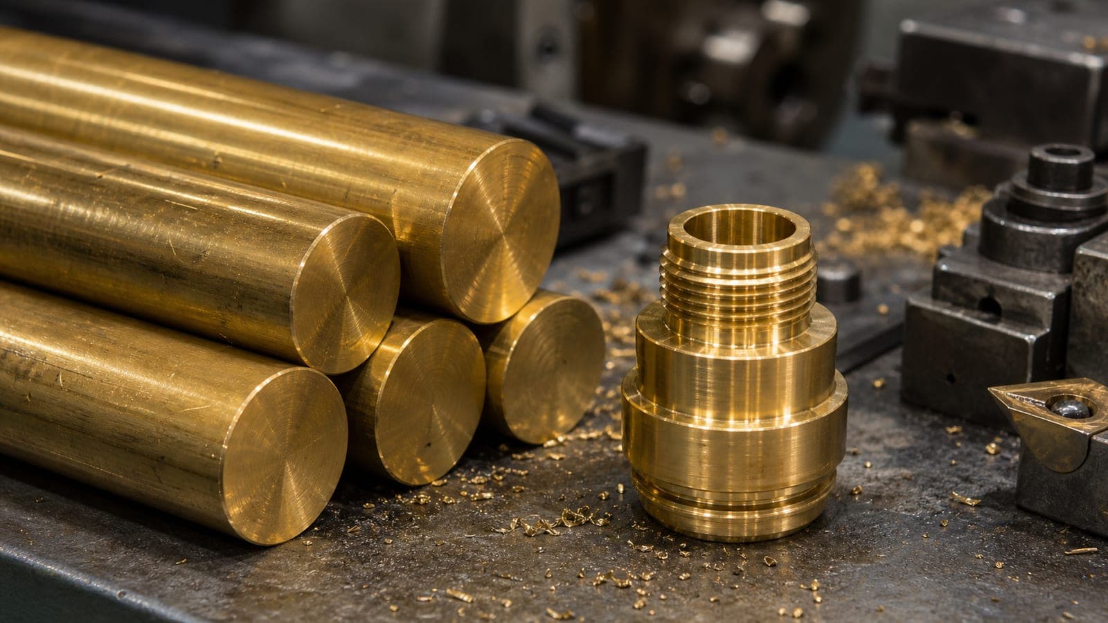 Brass turned components with fine threads